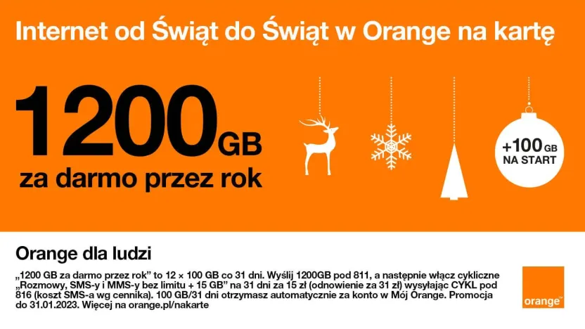 Archiwum: Orange 1200 GB na kartę (promocja 2022/23)